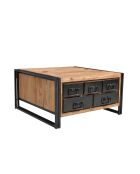 Sit - Coffre de table basse Panama naturel avec noir antique - 90x90x47cm