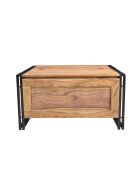 Sit - Coffre de table basse Panama naturel avec noir antique - 90x90x47cm