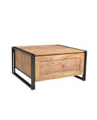 Sit - Coffre de table basse Panama naturel avec noir antique - 90x90x47cm