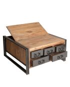 Sit - Coffre de table basse Panama naturel avec noir antique - 90x90x47cm