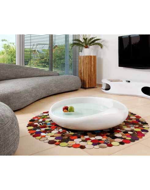 Fever - Witte salontafel van glasvezel - 100x100x25 cm