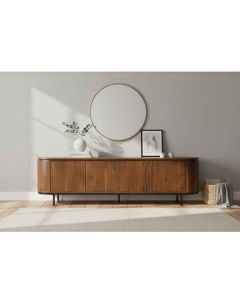 Sit - Buffet bas Ambra naturel, noir - 210x43x56cm