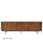 Sit - Buffet bas Ambra naturel, noir - 210x43x56cm