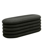 Banco/banco de cama tapizado rizado antracita Fever - 108x45x42 cm