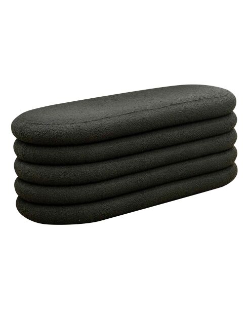 Fever - panca/panca da letto imbottita riccia antracite - 108x45x42 cm