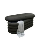 Banco/banco de cama tapizado rizado antracita Fever - 108x45x42 cm