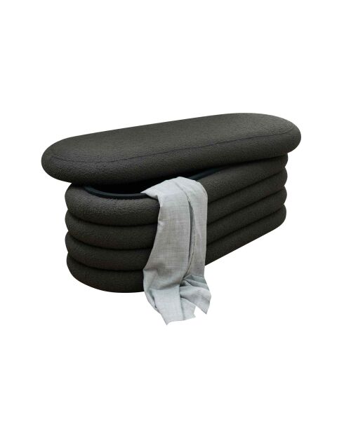 Fever - panca/panca da letto imbottita riccia antracite - 108x45x42 cm
