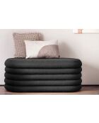 Banco/banco de cama tapizado rizado antracita Fever - 108x45x42 cm