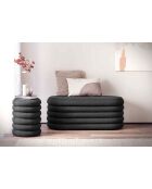 Banco/banco de cama tapizado rizado antracita Fever - 108x45x42 cm