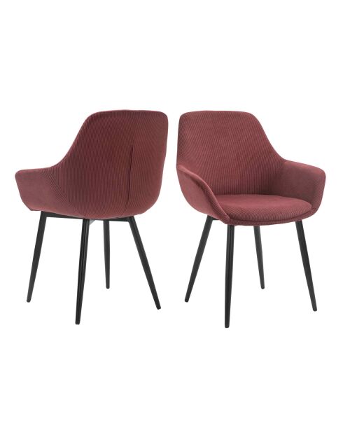 Fever - 2 Chaises aspect cordon baies berry/noir- 64x59x86 cm
