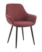 Fever - 2 Stühle mit Beerenschnur/schwarzer Kordeloptik - 64x59x86 cm