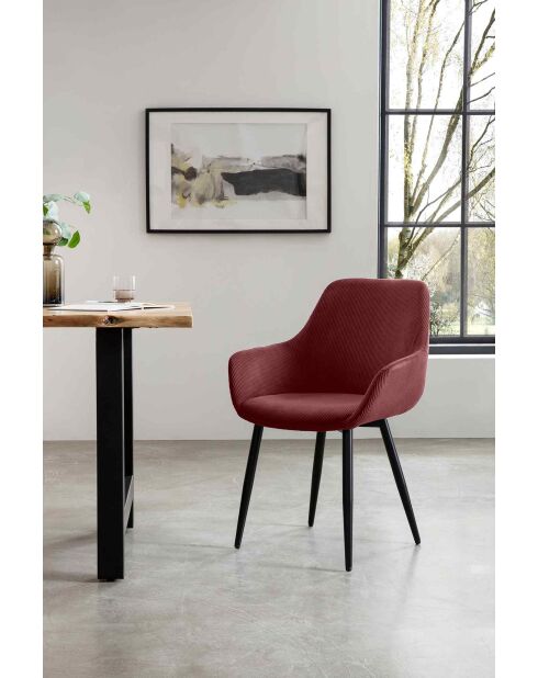 Fever - 2 Chaises aspect cordon baies berry/noir- 64x59x86 cm