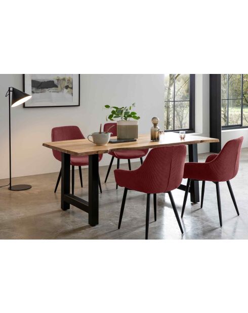 Fever - 2 Chaises aspect cordon baies berry/noir- 64x59x86 cm