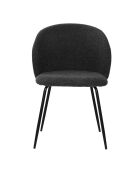 Set de 2 sillas Sit&Chairs con funda negra, patas negras mate, 60 x 48 x 78 cm