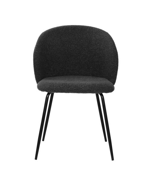 Set de 2 sillas Sit&Chairs con funda negra, patas negras mate, 60 x 48 x 78 cm