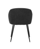 Set de 2 sillas Sit&Chairs con funda negra, patas negras mate, 60 x 48 x 78 cm