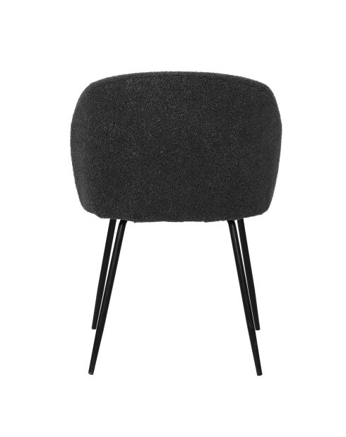 Set de 2 sillas Sit&Chairs con funda negra, patas negras mate, 60 x 48 x 78 cm