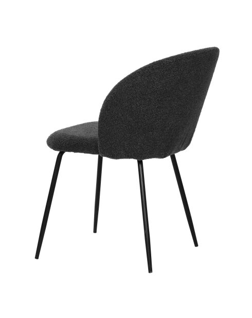 Set de 2 sillas Sit&Chairs con funda negra, patas negras mate, 60 x 48 x 78 cm