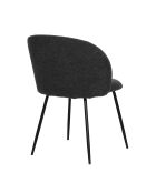 Set de 2 sillas Sit&Chairs con funda negra, patas negras mate, 60 x 48 x 78 cm