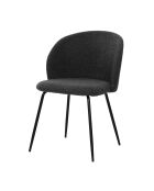 Set de 2 sillas Sit&Chairs con funda negra, patas negras mate, 60 x 48 x 78 cm