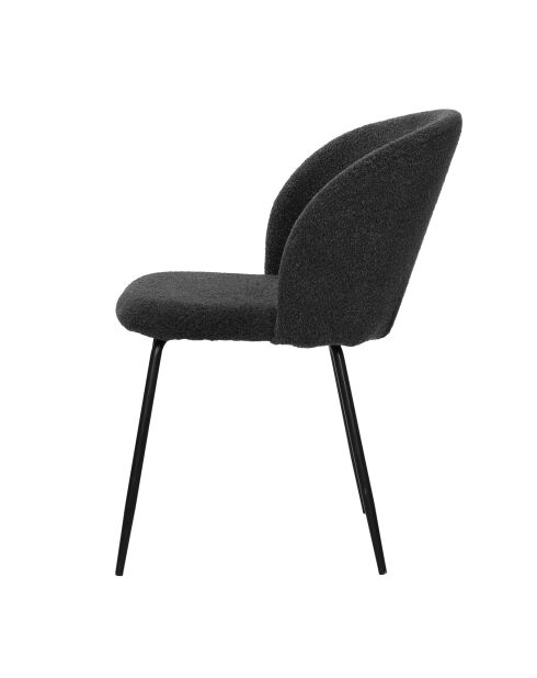 Set de 2 sillas Sit&Chairs con funda negra, patas negras mate, 60 x 48 x 78 cm