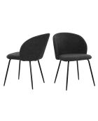 Set de 2 sillas Sit&Chairs con funda negra, patas negras mate, 60 x 48 x 78 cm