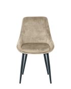 Sit - Lot de 2 chaises housse beige, pieds noirs - 48x57x84cm