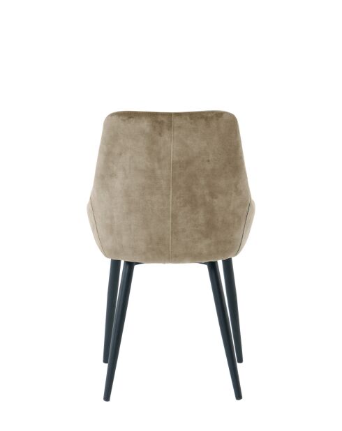 Sit - Lot de 2 chaises housse beige, pieds noirs - 48x57x84cm