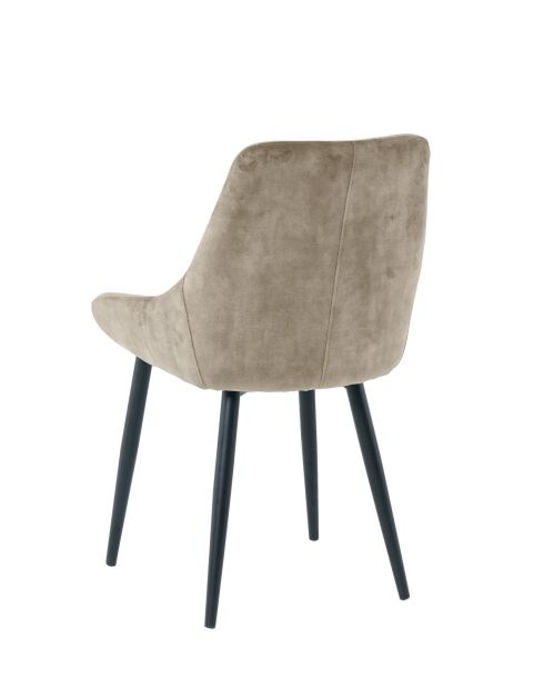 Sit - Lot de 2 chaises housse beige, pieds noirs - 48x57x84cm