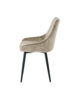 Sit - Lot de 2 chaises housse beige, pieds noirs - 48x57x84cm