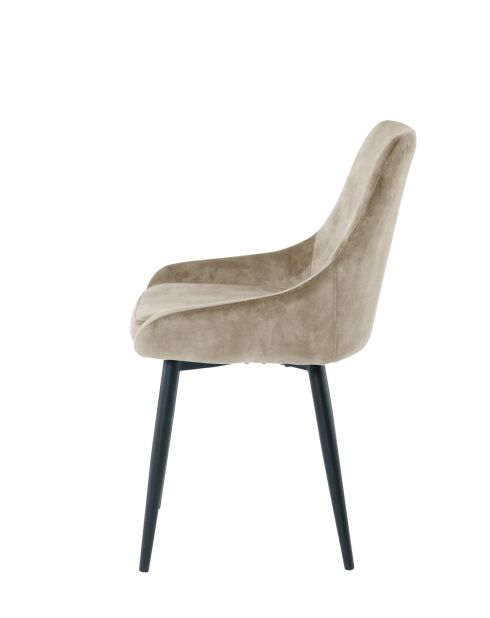 Sit - Lot de 2 chaises housse beige, pieds noirs - 48x57x84cm