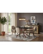 Sit - Lot de 2 chaises housse beige, pieds noirs - 48x57x84cm