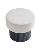 Fever - Stoelpoef met opbergruimte zwart/grijs - D.50 cm