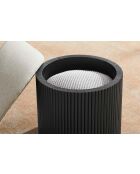 Fever - Stoelpoef met opbergruimte zwart/grijs - D.50 cm