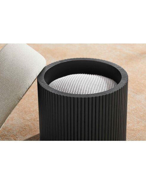 Fever - Stoelpoef met opbergruimte zwart/grijs - D.50 cm