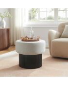 Fever - Stoelpoef met opbergruimte zwart/grijs - D.50 cm