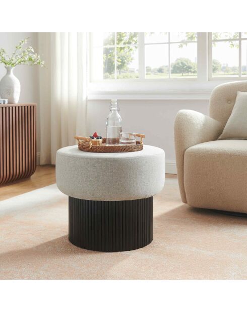 Fever - Sitzhocker mit Stauraum schwarz/grau - D.50 cm