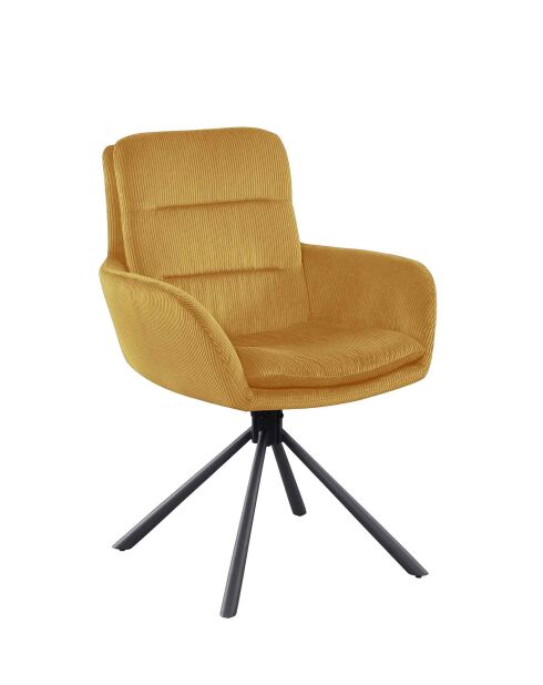 Fever - Poltrona in velluto a coste dorato - 60x64x89 cm