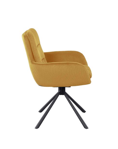 Fever - Poltrona in velluto a coste dorato - 60x64x89 cm