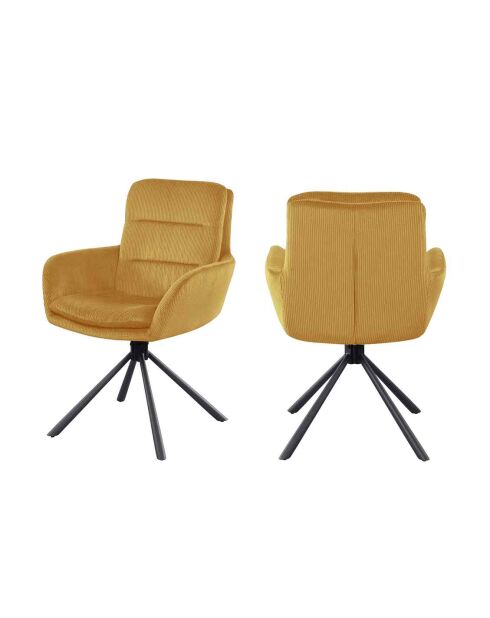 Fever - Poltrona in velluto a coste dorato - 60x64x89 cm