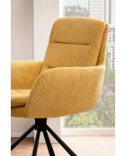 Fever - Poltrona in velluto a coste dorato - 60x64x89 cm