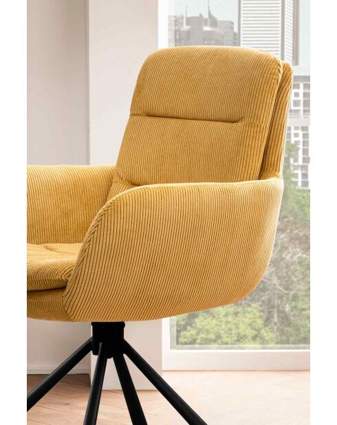 Fever - Poltrona in velluto a coste dorato - 60x64x89 cm