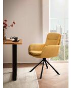 Fever - Poltrona in velluto a coste dorato - 60x64x89 cm