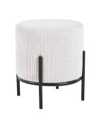 Fever - Pouf rembourré velours côtelé beige - D.35 cm