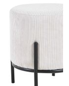 Fever - Pouf rembourré velours côtelé beige - D.35 cm