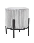 Fever - Pouf rembourré velours côtelé gris clair - D.35 cm