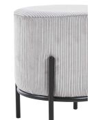 Fever - Pouf rembourré velours côtelé gris clair - D.35 cm