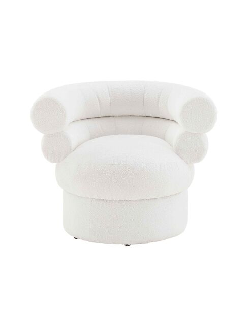 Fever - Poltrona bianca in tessuto riccio - 86,4x79x71 cm