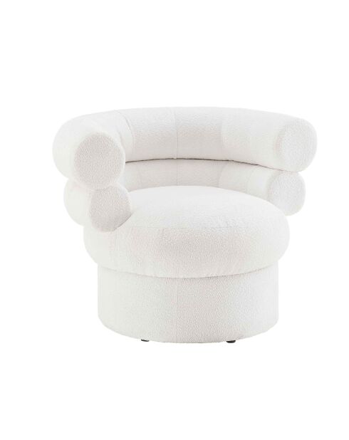 Fever - Poltrona bianca in tessuto riccio - 86,4x79x71 cm