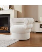 Fever - Poltrona bianca in tessuto riccio - 86,4x79x71 cm